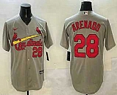 Men's St Louis Cardinals #28 Nolan Arenado Number Grey Stitched Cool Base Nike Jersey,baseball caps,new era cap wholesale,wholesale hats